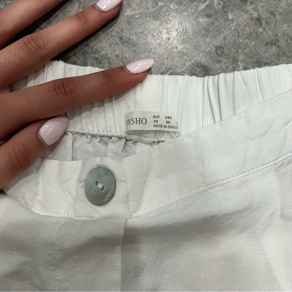 white linen pants